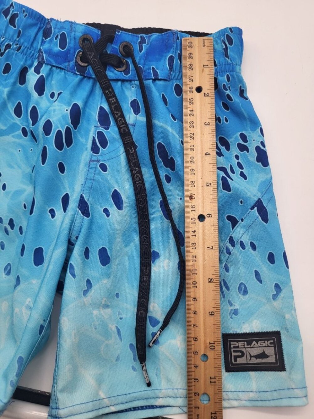 Pelagic Kid Boys Small 2/3 Sharksin Blue Dorado Fishing Swim Trunks Boardshorts - Picture 5 of 5